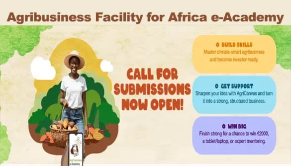 Agribusiness Facility for Africa e-Academy 2026 Opens Applications for Young Agripreneurs