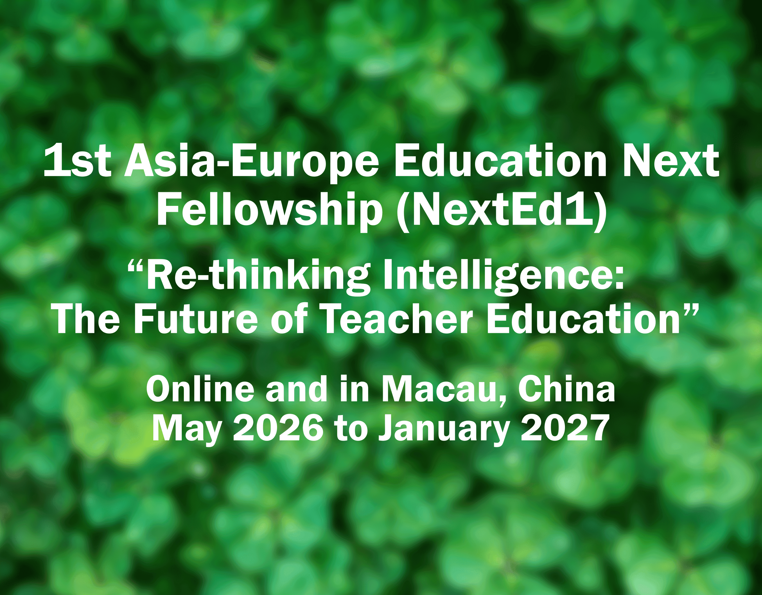 1st Asia-Europe Education Next Fellowship (ASEFNextEd1)