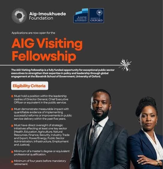 AIG-Imoukhuede Foundation Visiting Fellowship 2026 for Nigerian Public Sector Leaders (Fully Funded)