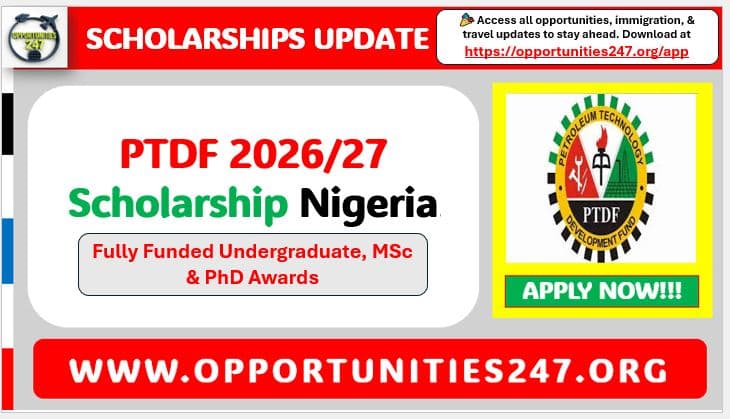 PTDF In-Country Scholarship 2026/27 for Nigerian Students (Fully Funded)