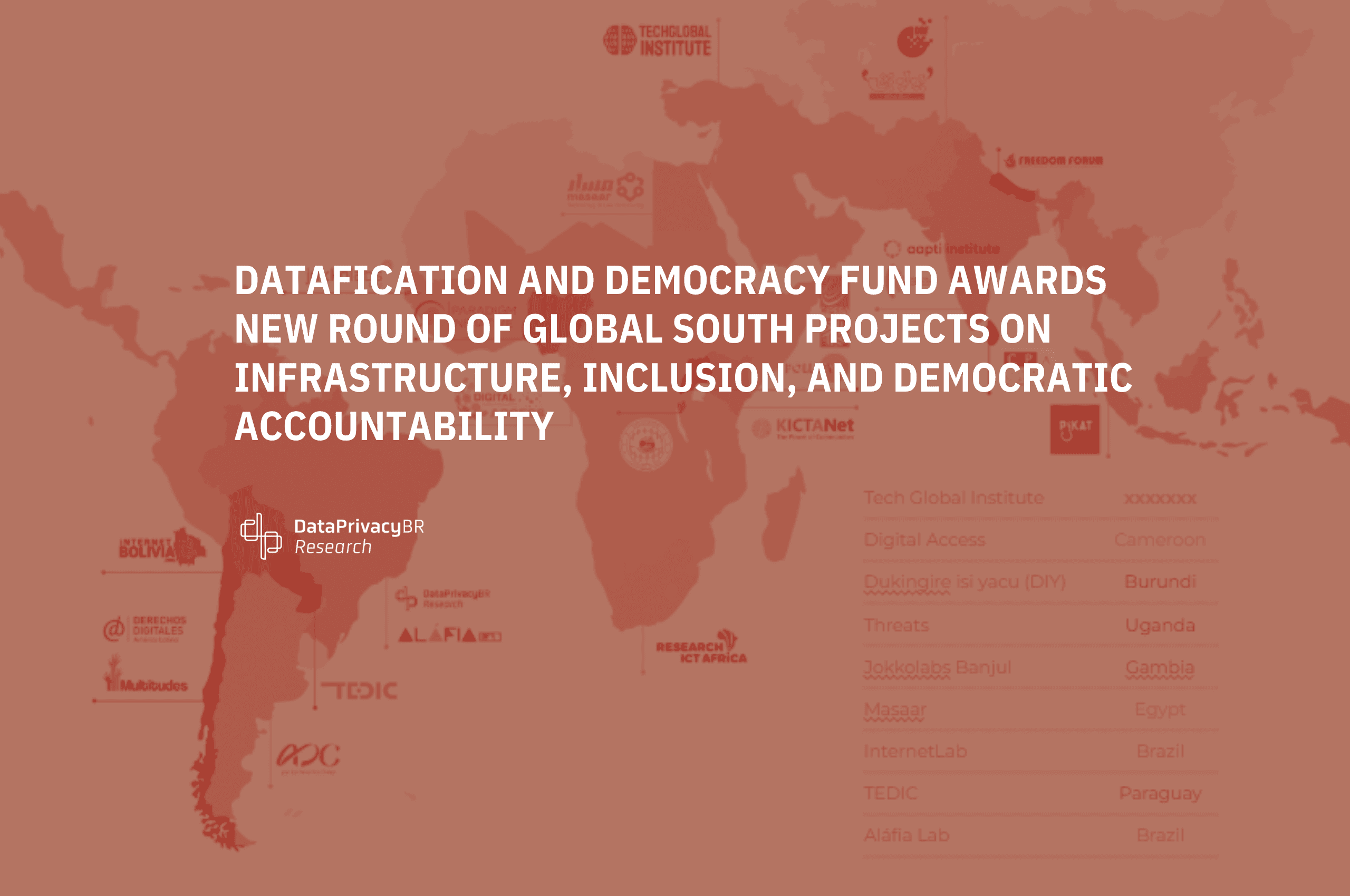 Datafication and Democracy Fund awards new round of Global South projects on infrastructure, inclusion, and democratic accountability