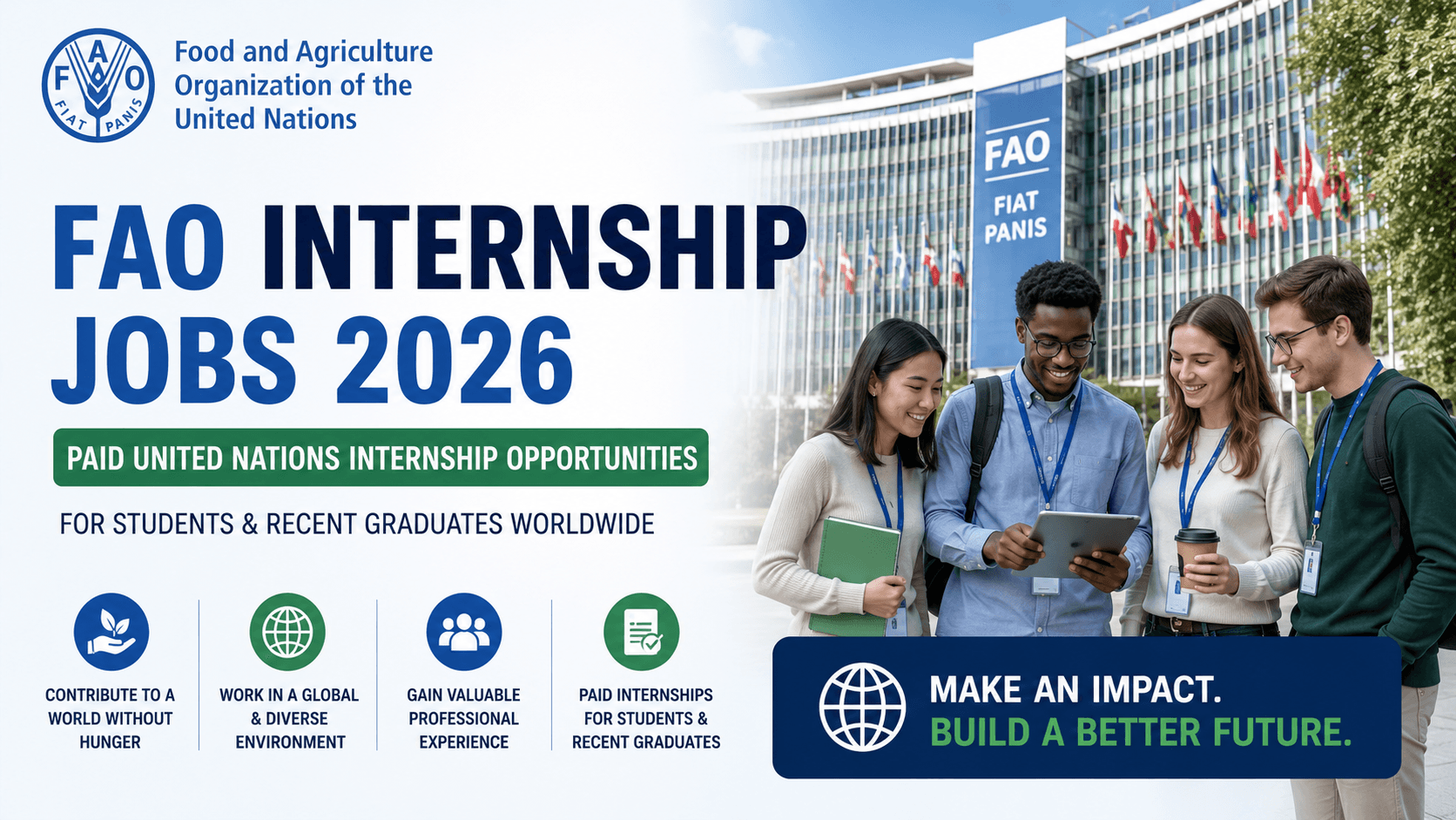 FAO Internship Jobs 2026 for Students and Recent Graduates (Paid, International Exposure)