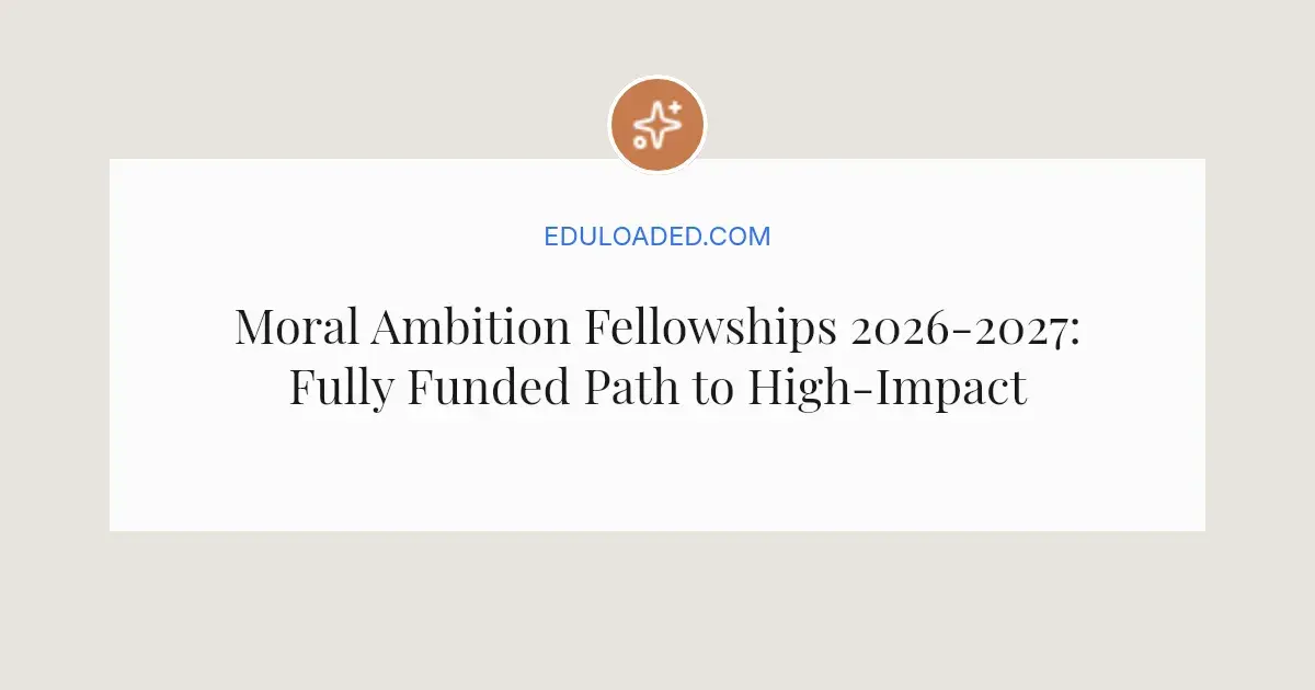 Moral Ambition Fellowships 2026-2027: Fully Funded Path to High-Impact Careers