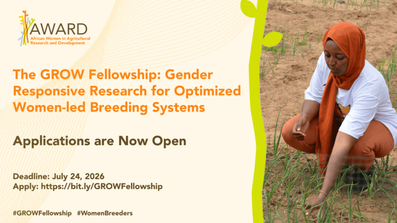 GROW Fellowship 2026 for Women in Agricultural Research (Leadership Development)