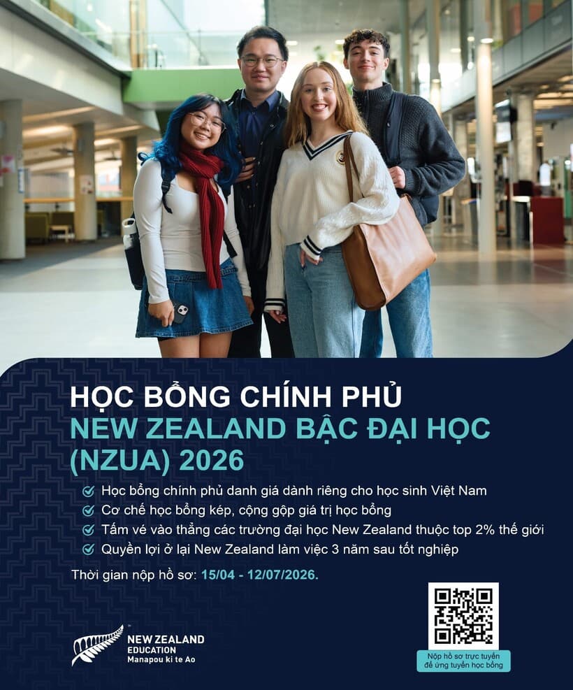 NZUA Scholarships 2026 for Vietnamese Students (Valued at NZD 15,000)