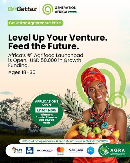 GoGettaz Agripreneur Prize Competition 2026 for Young African Entrepreneurs (Up to $50,000 in Funding)