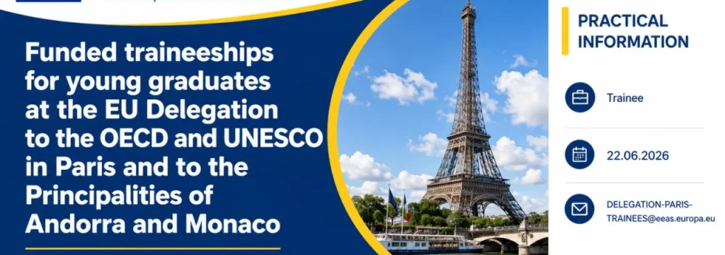 Fully Funded Traineeships 2026 for Young Graduates at the EU Delegation to the OECD and UNESCO
