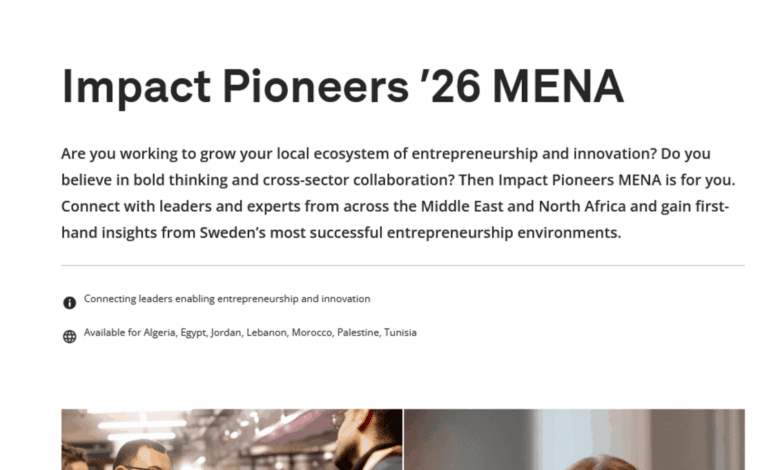 Fully Funded Swedish Institute Impact Pioneers ’26 MENA Program