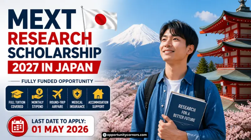 MEXT Research Scholarship 2027 for International Students (Fully Funded)