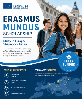 Erasmus Mundus Scholarship 2026 for International Students (Fully Funded)
