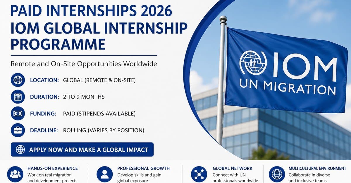 IOM Internships 2026 for Young Africans and Global Applicants (Paid, Remote & On-Site)