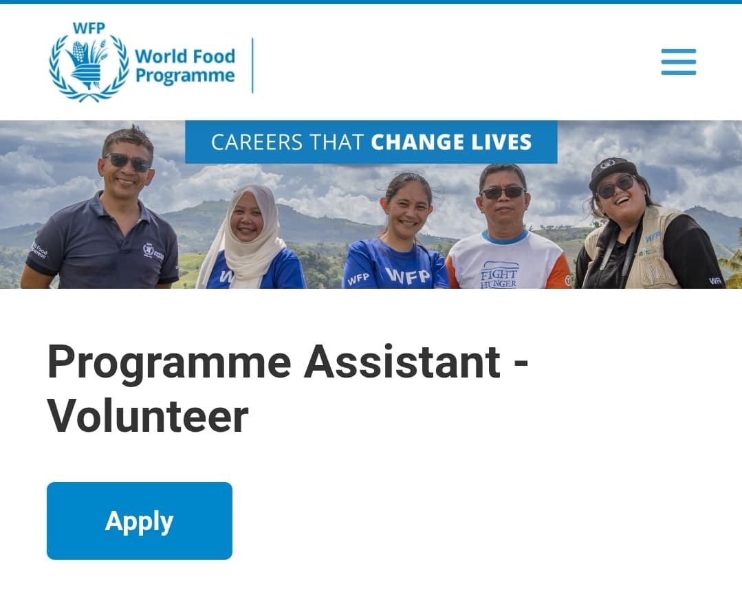 WFP Programme Assistant Volunteer 2026 for Recent Graduates (International Humanitarian Experience)