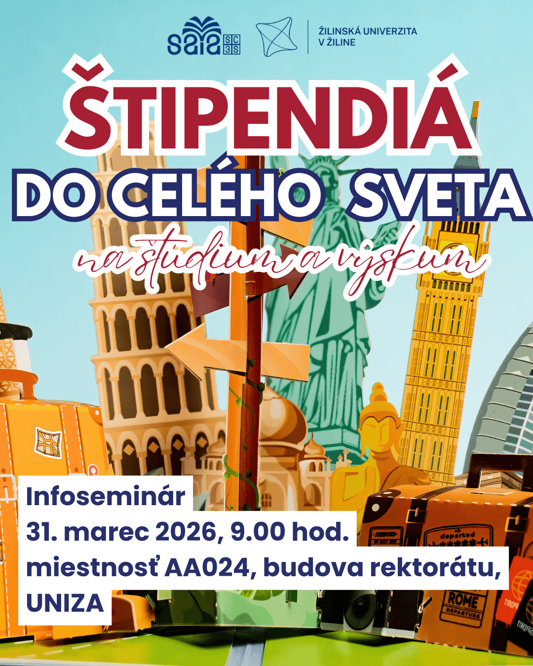 Štipendiá do celého sveta: infoseminár na UNIZA