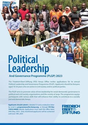Friedrich Ebert Stiftung (FES) Kenya Political Leadership and Governance Programme 2026 for Young Kenyans