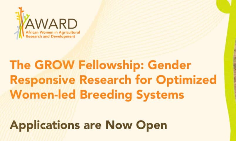 AWARD Gender-Responsive and Women-Led Research Fellowship 2026 for Women Breeders (Career Advancement)